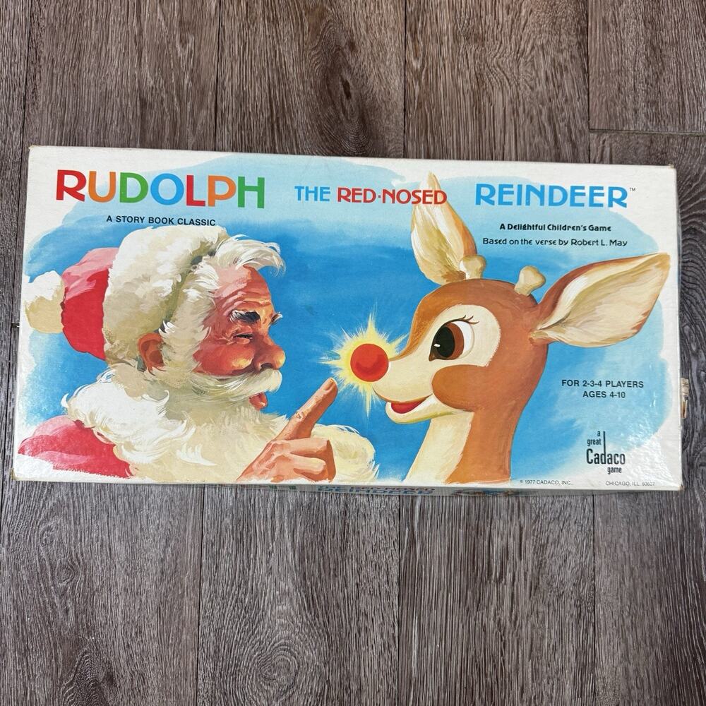 InComplete Vintage 1977 Rudolph The Red-Nosed Reindeer Board Game By Cadco